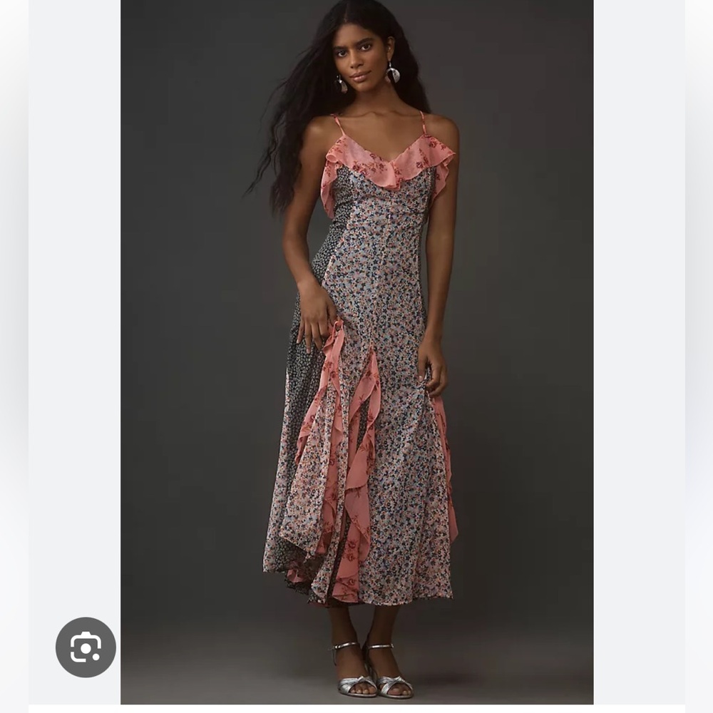 Anthropologie floral midi dress